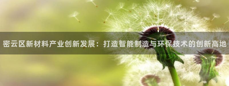 天宏娱乐 直播间：密云区新材料产业创新发展：打造智能制造与环