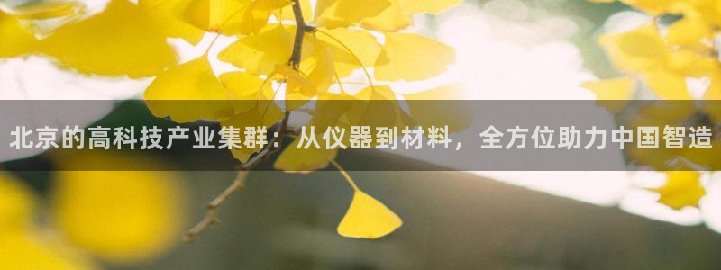 天宏娱乐怎么样：北京的高科技产业集群：从仪器到材料，全方位助