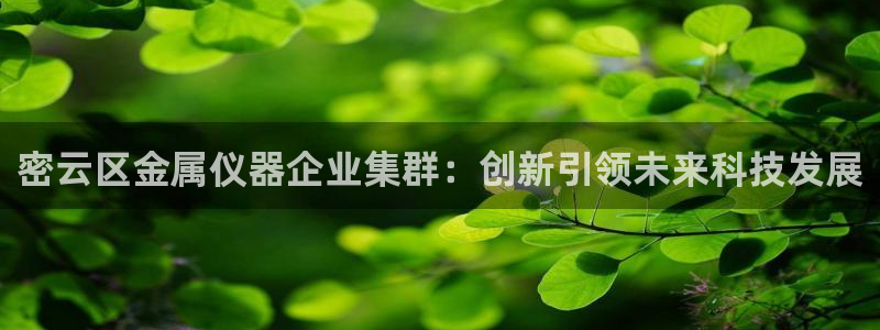天亿娱乐宏发团队成员：密云区金属仪器企业集群：创新引领未来科