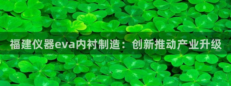 天宏娱乐网站彩票：福建仪器eva内衬制造：创新推动产业升级